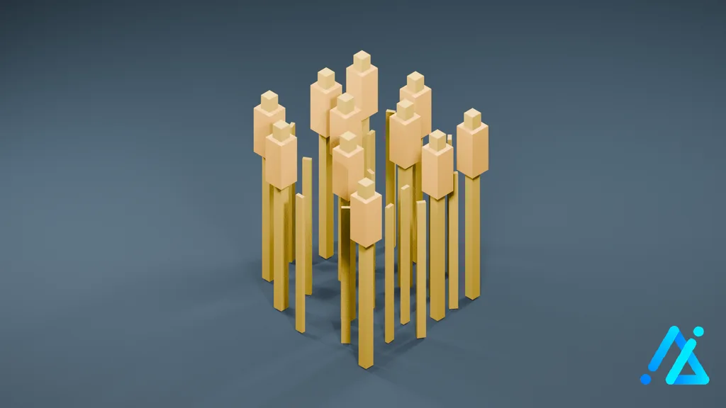 Low-Poly Wheat Cluster 02 — 3D model preview