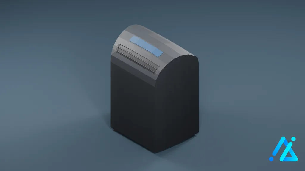 Low-Poly Portable Air Conditioner 01 — Charcoal — 3D model preview