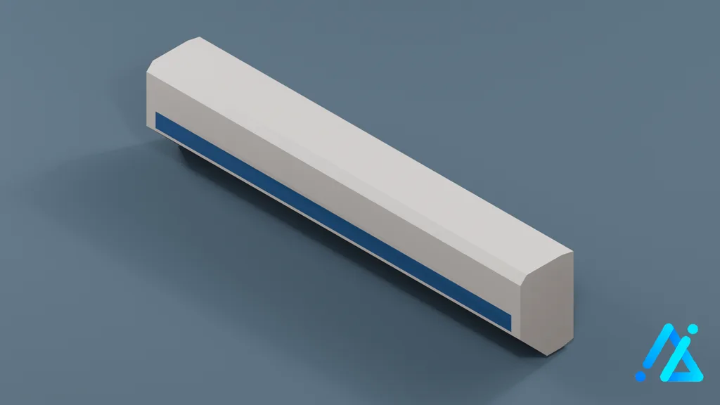Low-Poly Slim Air Conditioner Unit 02 — White — 3D model preview