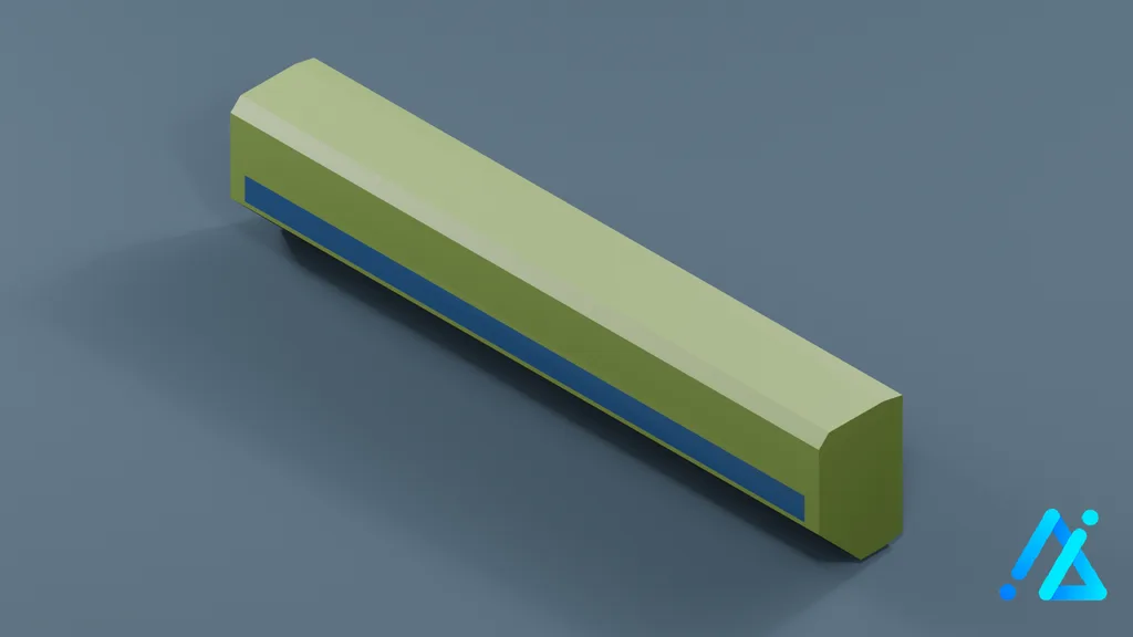Low-Poly Slim Air Conditioner Unit 02 — Green — 3D model preview