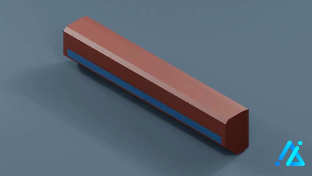 Low-Poly Slim Air Conditioner Unit 02 — Red — 3D model preview