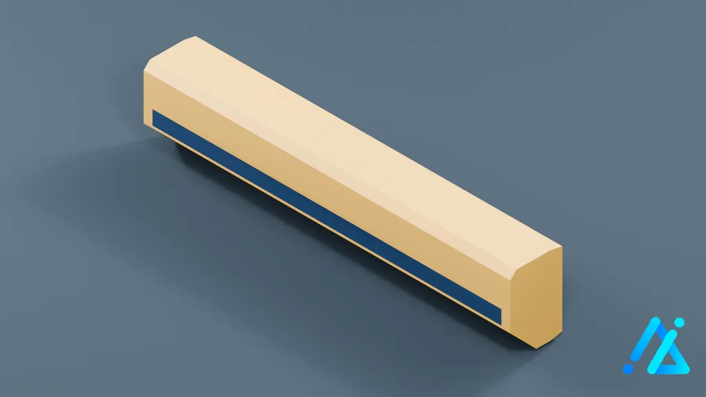 Low-Poly Slim Air Conditioner Unit 02 — Cream — 3D model preview
