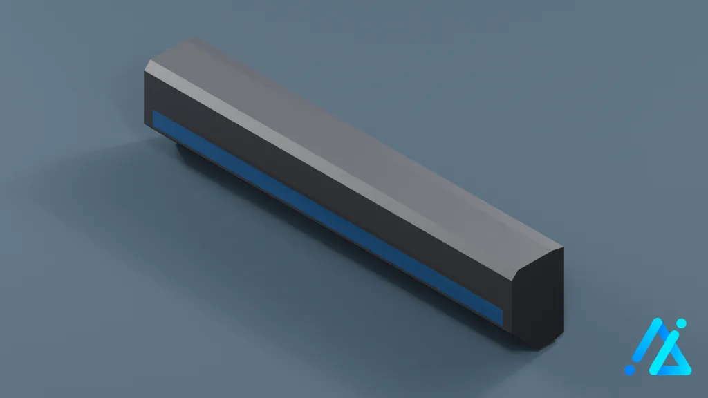 Low-Poly Slim Air Conditioner Unit 02 — Charcoal — 3D model preview