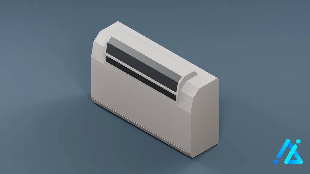 Low-Poly Horizontal Air Conditioner 05 — White — 3D model preview