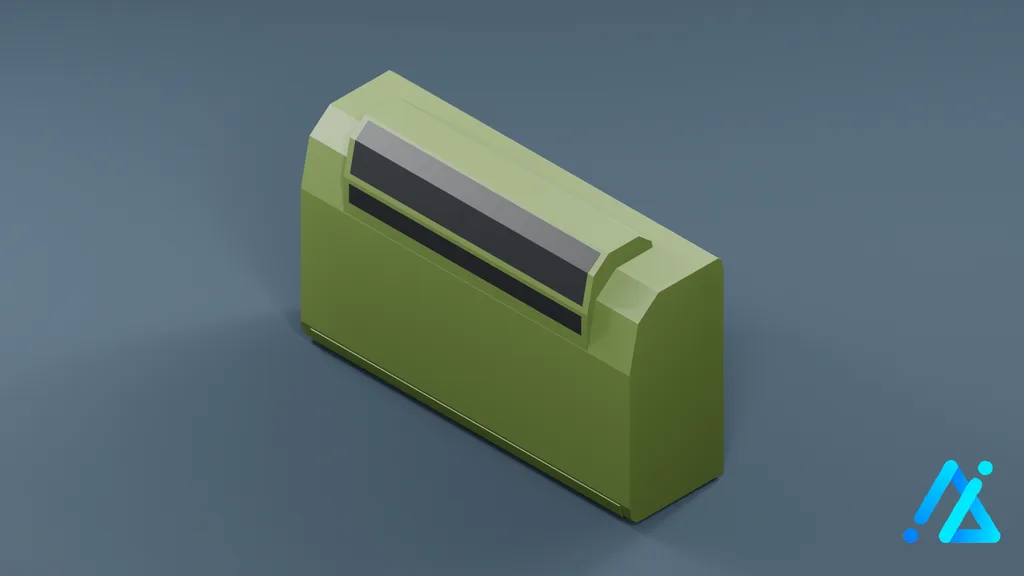 Low-Poly Horizontal Air Conditioner 05 — Green — 3D model preview