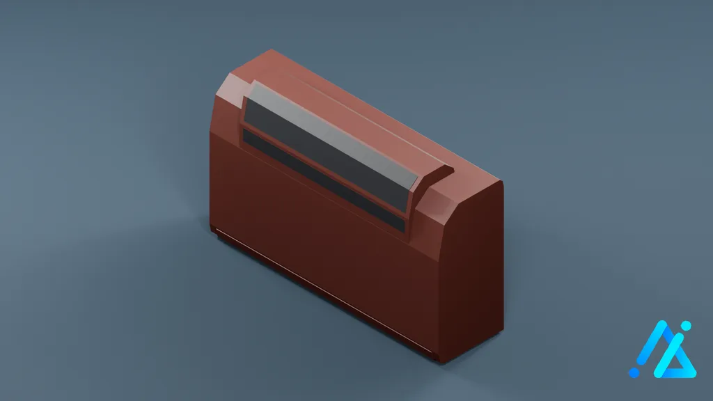 Low-Poly Horizontal Air Conditioner 05 — Red — 3D model preview
