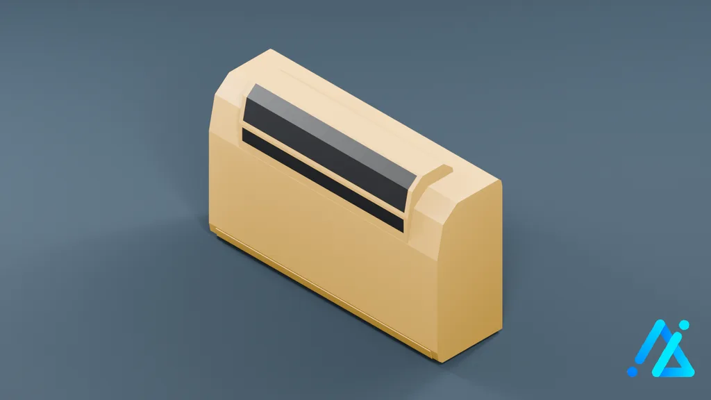 Low-Poly Horizontal Air Conditioner 05 — Cream — 3D model preview