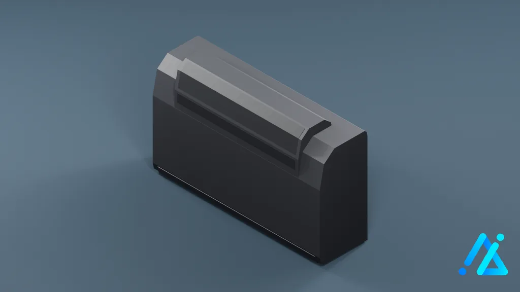 Low-Poly Horizontal Air Conditioner 05 — Charcoal — 3D model preview