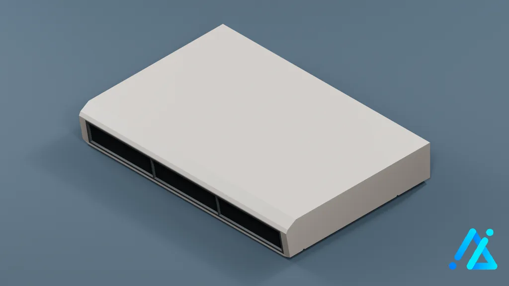Low-Poly Flat Air Conditioner Unit 06 — White — 3D model preview