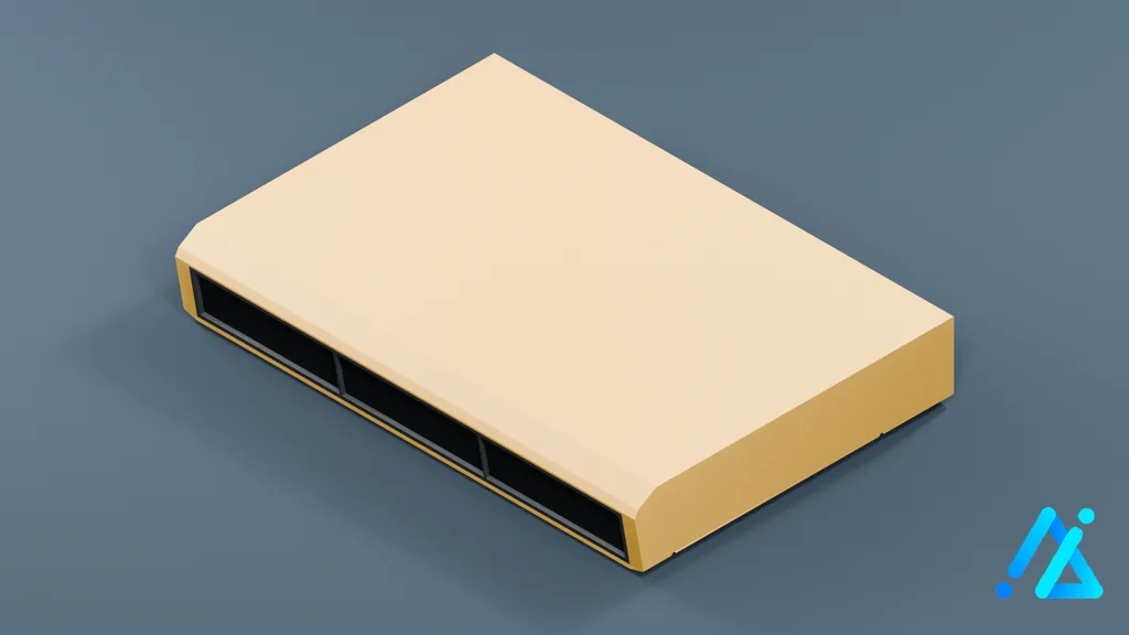 Low-Poly Flat Air Conditioner Unit 06 — Cream — 3D model preview