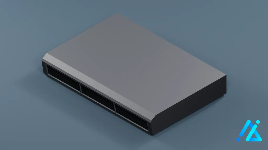 Low-Poly Flat Air Conditioner Unit 06 — Charcoal — 3D model preview