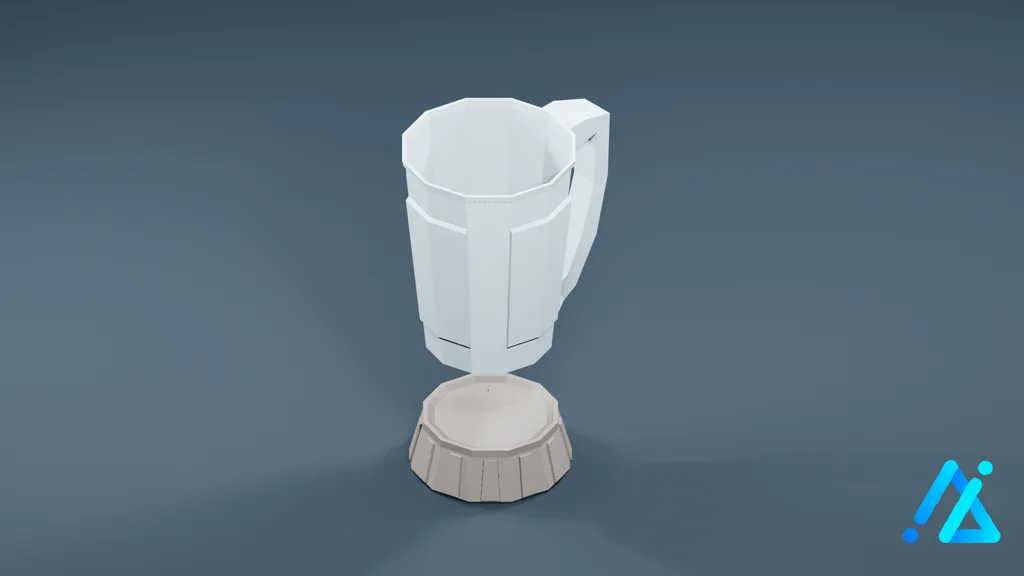 Low-Poly Countertop Appliance Vessel 01 A — 3D model preview