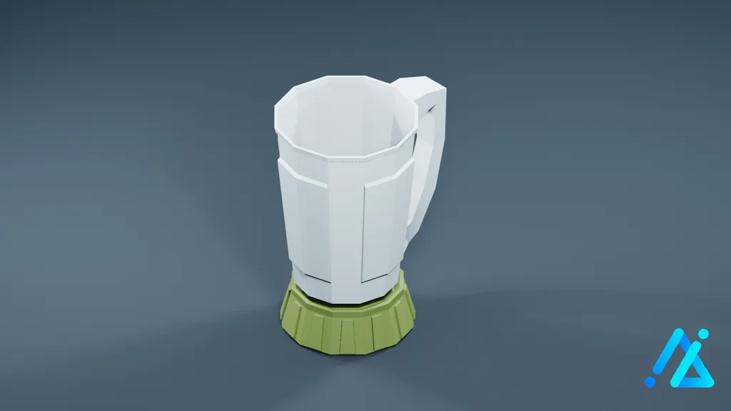 Low-Poly Countertop Appliance Vessel 01 B — 3D model preview