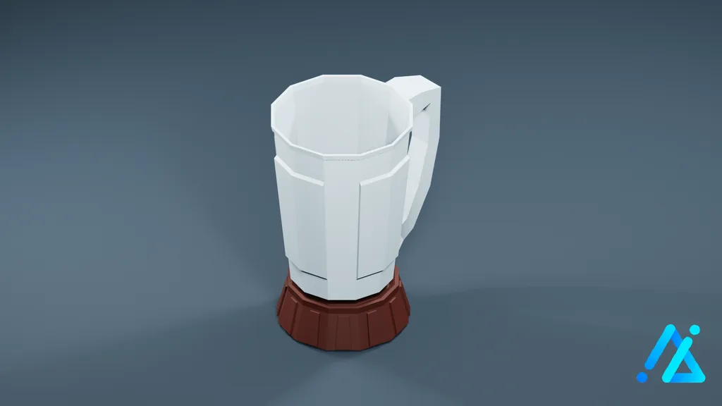 Low-Poly Countertop Appliance Vessel 01 C — 3D model preview