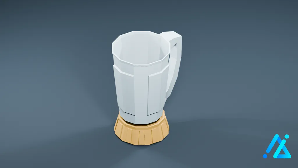 Low-Poly Countertop Appliance Vessel 01 D — 3D model preview