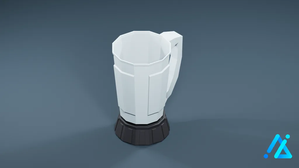 Low-Poly Countertop Appliance Vessel 01 E — 3D model preview