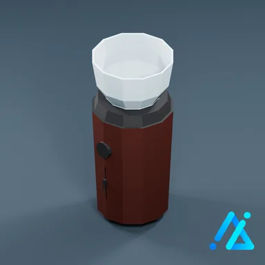 Low-Poly Electric Coffee Grinder 01 — Red