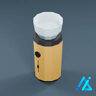 Low-Poly Electric Coffee Grinder 01 — Cream