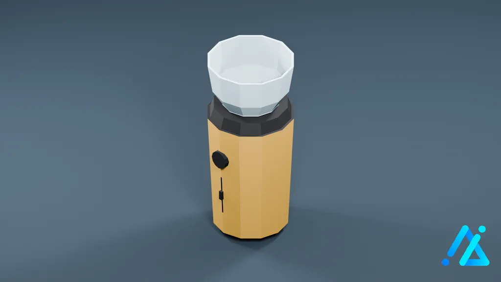 Low-Poly Electric Coffee Grinder 01 — Cream — 3D model preview
