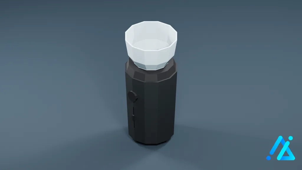 Low-Poly Electric Coffee Grinder 01 — Charcoal — 3D model preview