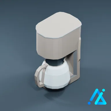 Low-Poly Drip Coffee Maker 02 — White