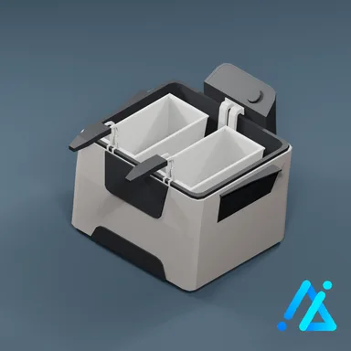 Low-Poly Countertop Deep Fryer 01 — Silver