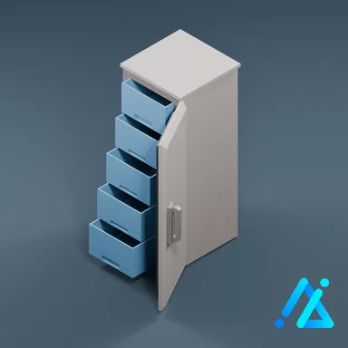 Low-Poly Tall Freezer 01 — White