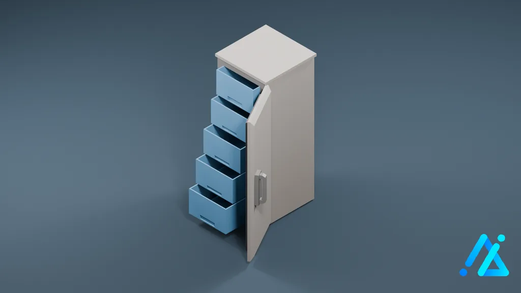 Low-Poly Tall Freezer 01 — White — 3D model preview