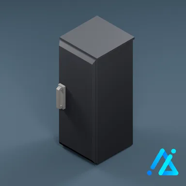 Low-Poly Tall Freezer 01 — Charcoal