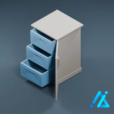 Low-Poly Compact Freezer 01 — White