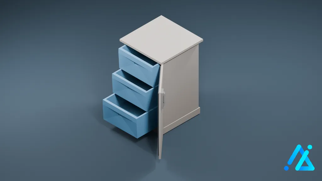 Low-Poly Compact Freezer 01 — White — 3D model preview