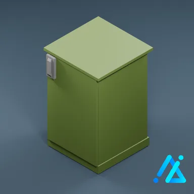 Low-Poly Compact Freezer 01 — Green
