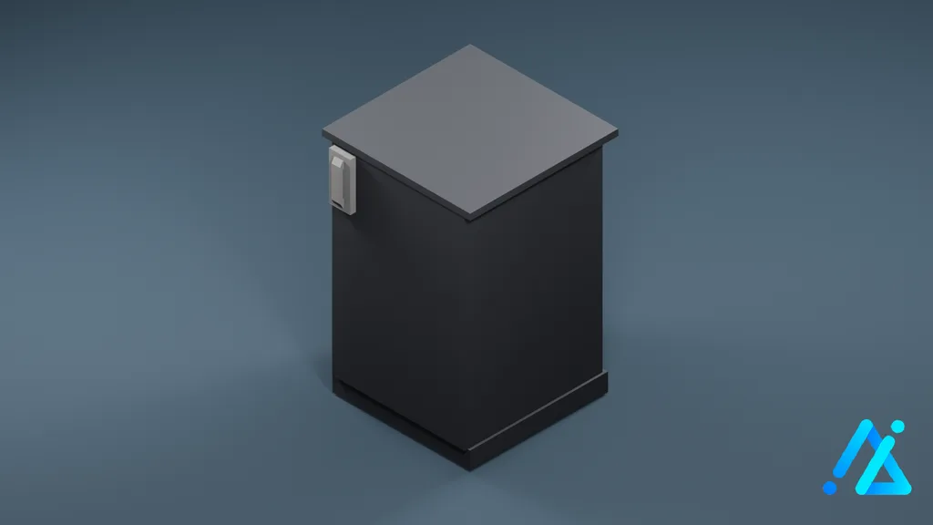 Low-Poly Compact Freezer 01 — Charcoal — 3D model preview