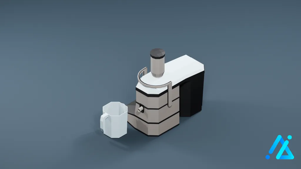 Low-Poly Modern Juicer 01 — White — 3D model preview