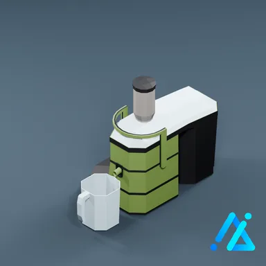Low-Poly Modern Juicer 01 — Green