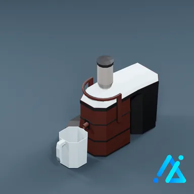 Low-Poly Modern Juicer 01 — Red
