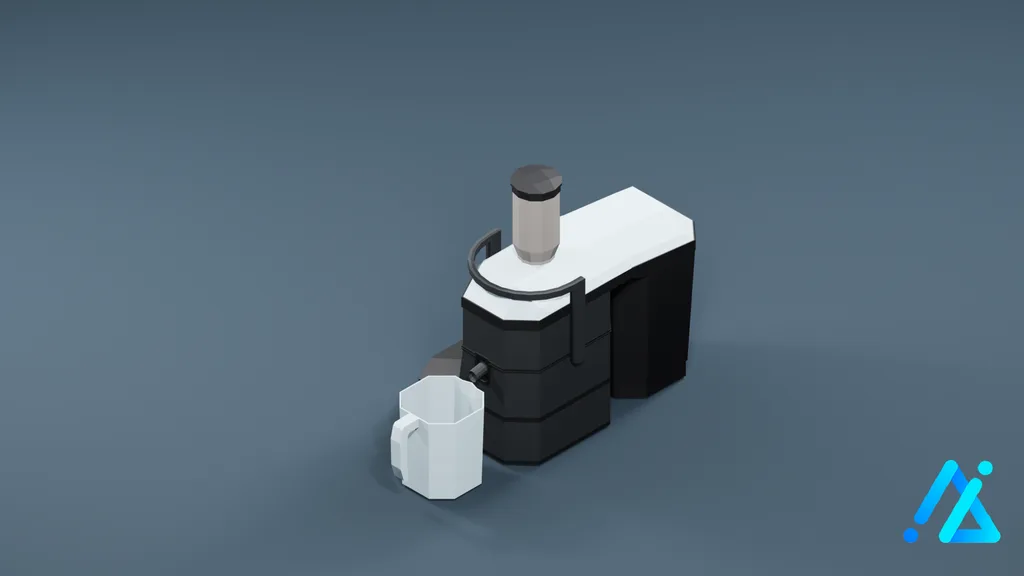 Low-Poly Modern Juicer 01 — Charcoal — 3D model preview