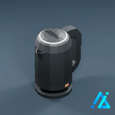 Low-Poly Electric Kettle 01 — Charcoal