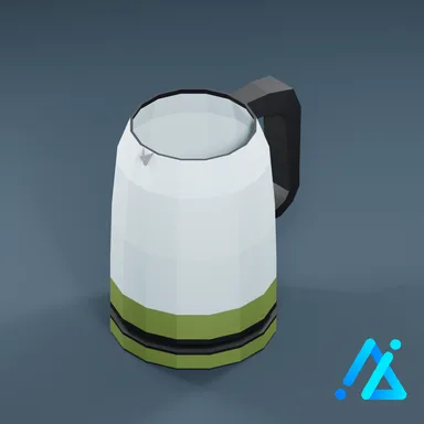 Low-Poly Modern Electric Kettle 01 — Green