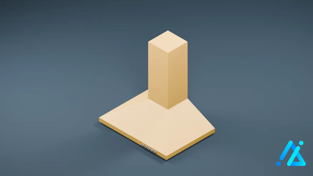 Low-Poly Range Hood 01 — Cream — 3D model preview