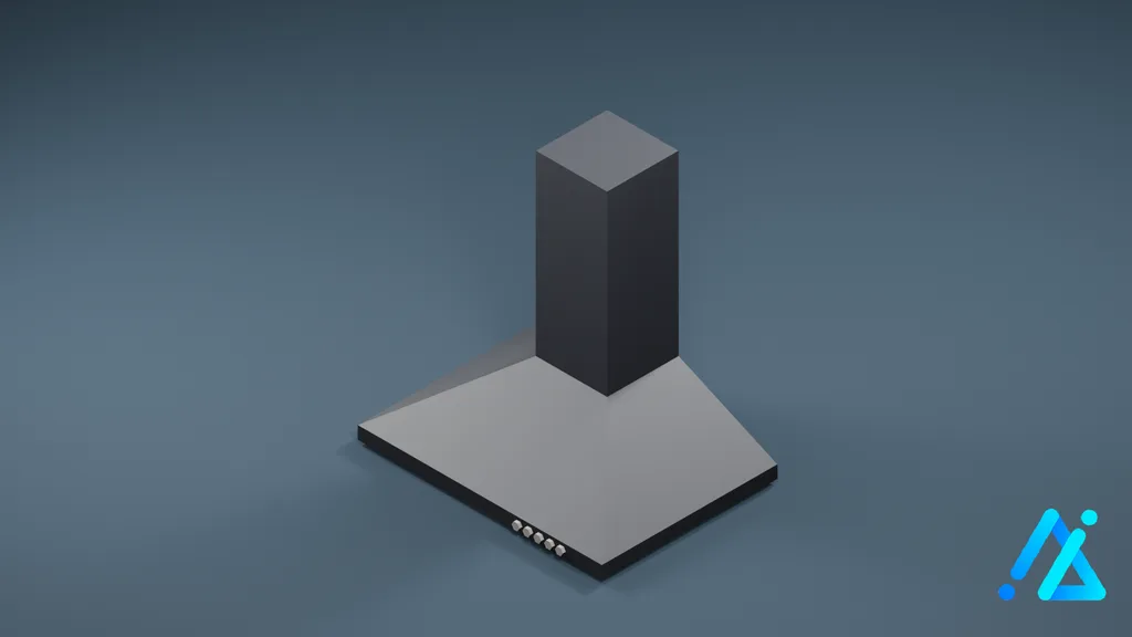 Low-Poly Range Hood 01 — Charcoal — 3D model preview