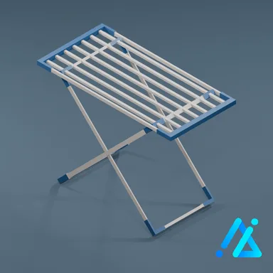 Low-Poly Folding Drying Rack 01 — Blue