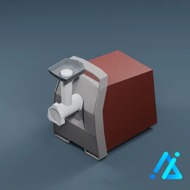 Low-Poly Electric Meat Grinder 01 — Red