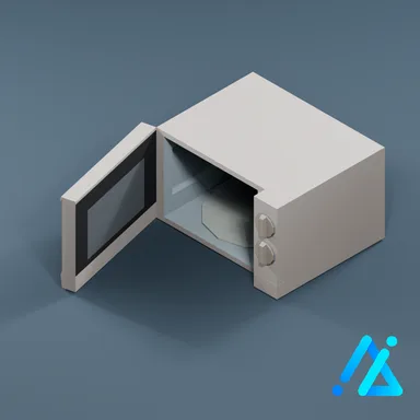 Low-Poly Microwave Oven 01 — White