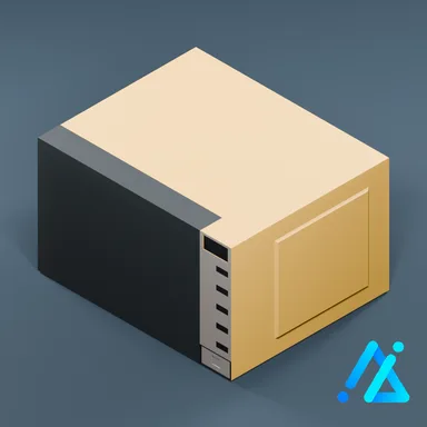 Low-Poly Modern Microwave Oven 01 — Cream