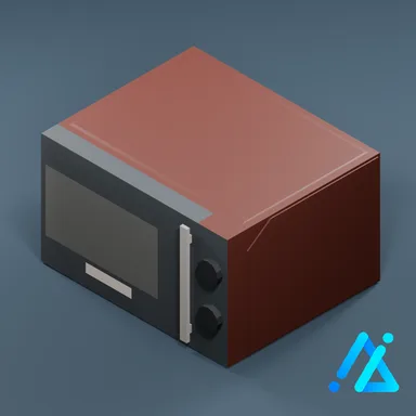 Low-Poly Microwave with Vertical Handle 01 — Red