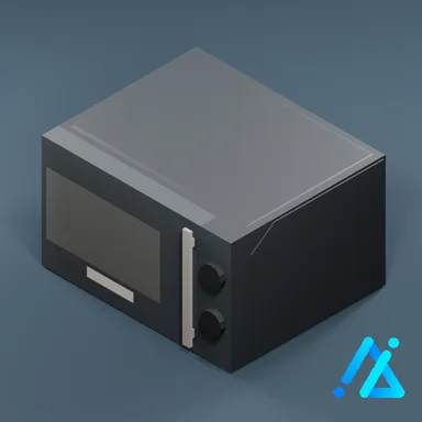 Low-Poly Microwave with Vertical Handle 01 — Charcoal