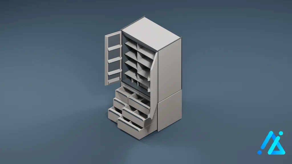 Low-Poly Modern Refrigerator 01 — White — 3D model preview