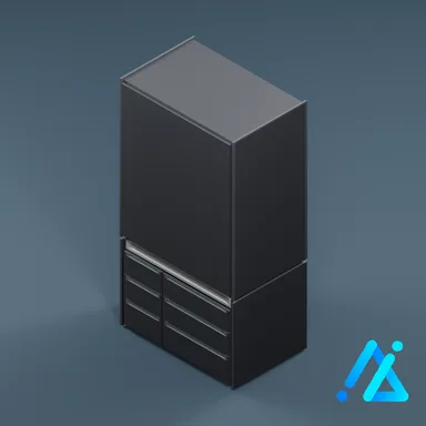 Low-Poly Modern Refrigerator 01 — Charcoal
