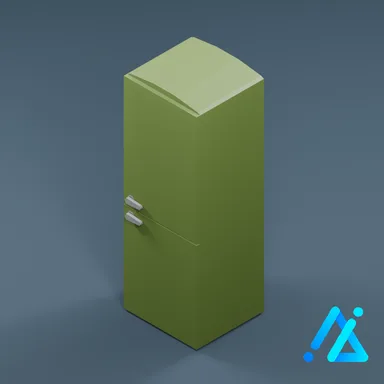 Low-Poly Classic Refrigerator 01 — Green